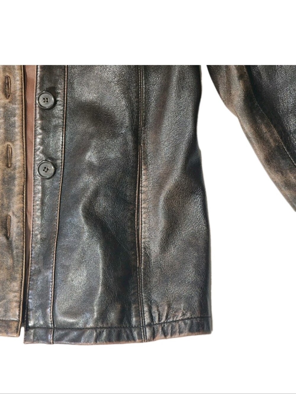 Vintage Wilson's Brown Leather Jacket Women's M Medium Soft Faded Blazer Western - Picture 5 of 11